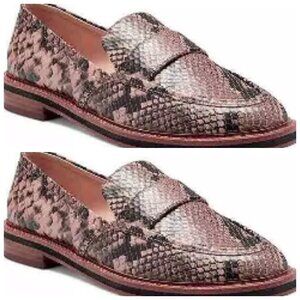 Vince Camuto Jorda Snake Skin Pattern Leather Slip On Loafers Size 7.5